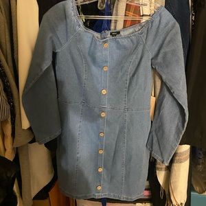 Off The Shoulder Denim Dress